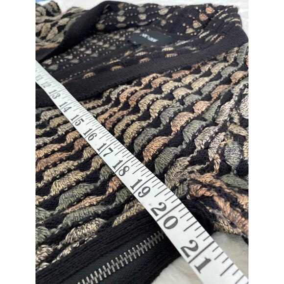 Nic & Zoe Asymmetric Side Zip Open Front Cardigan Olive Mix Sz S - Picture 6 of 11